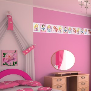 Interior decorado con Cenefa Princesas PR3509-1